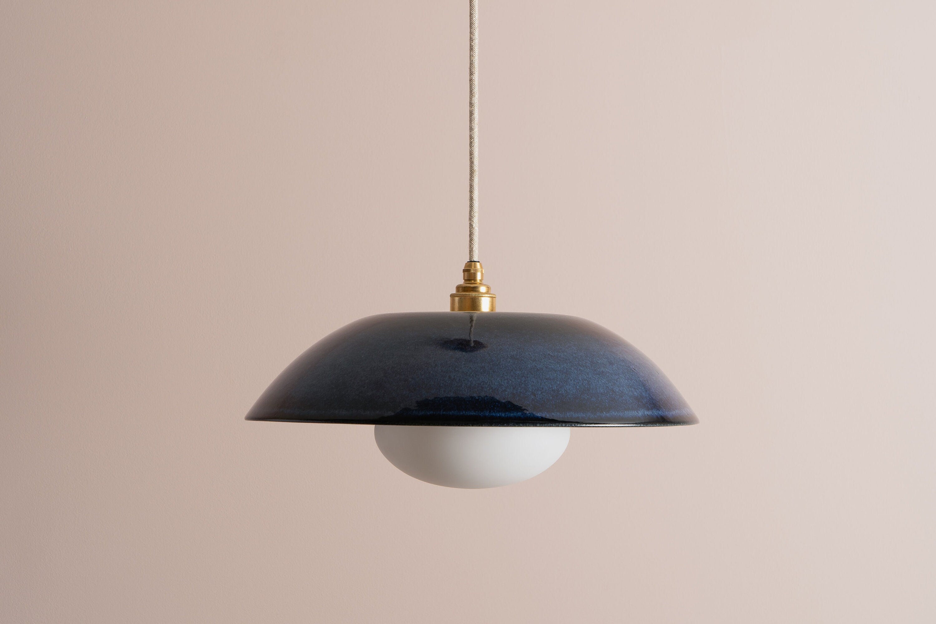 Blue Dusk Ceramic Lamp Shade and Pendant Set by StudioHaran