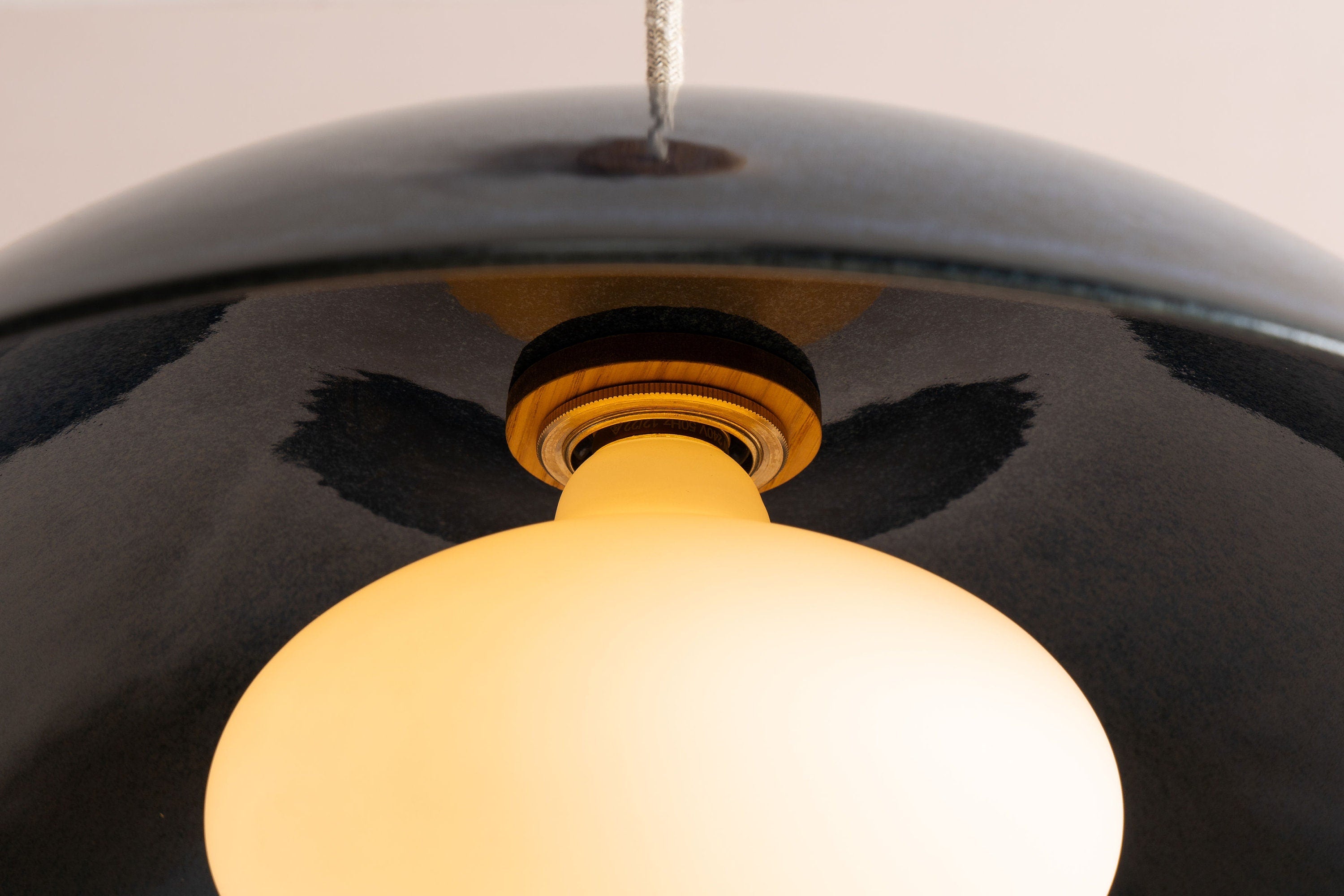 Blue Dusk Ceramic Lamp Shade and Pendant Set by StudioHaran