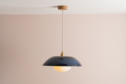 Blue Dusk Ceramic Lamp Shade and Pendant Set by StudioHaran