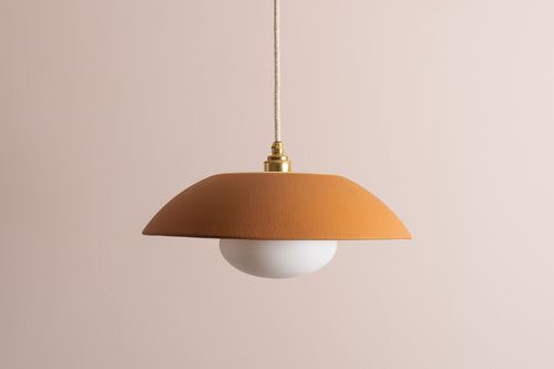 Terracotta Dusk Ceramic Lamp Shade and Pendant Set by StudioHaran