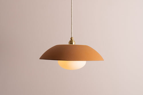 Terracotta Dusk Ceramic Lamp Shade and Pendant Set by StudioHaran