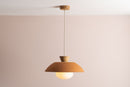 Terracotta Dawn Pendant Light in Ceramic and Oak by StudioHaran