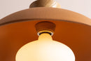 Terracotta Dawn Pendant Light in Ceramic and Oak by StudioHaran