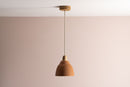 Terracotta Element Pendant Light in Ceramic and Oak by StudioHaran