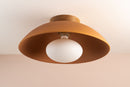 Terracotta XL Dawn Flush Mount Ceiling Light in Ceramic and Oak by StudioHaran