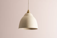 Speckled Cream Matt Element Pendant Light in Ceramic and Brass/Nickel