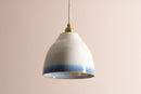 Blue and White Element Pendant Light in Ceramic and Brass by StudioHaran
