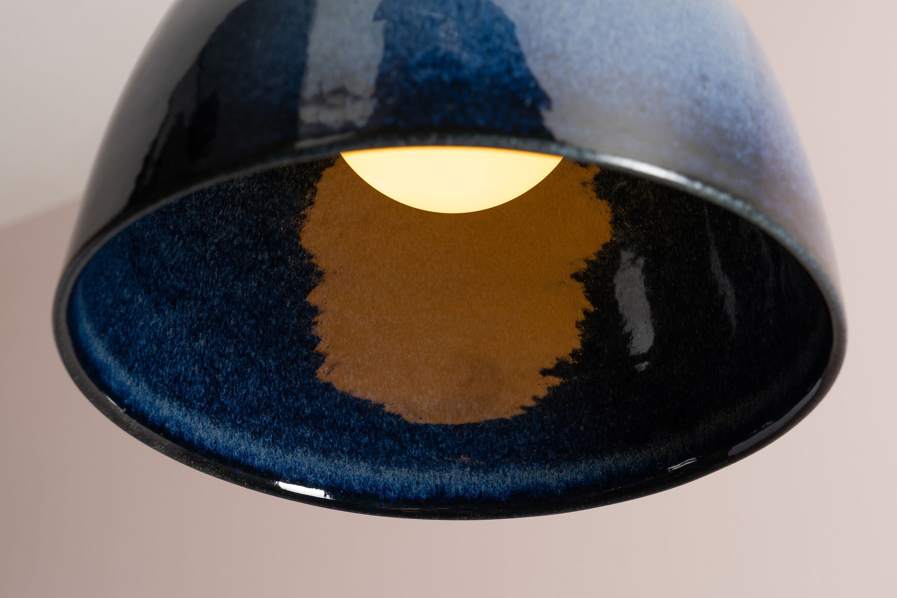 Blue Element Pendant Light in Ceramic and Brass/Nickel by StudioHaran