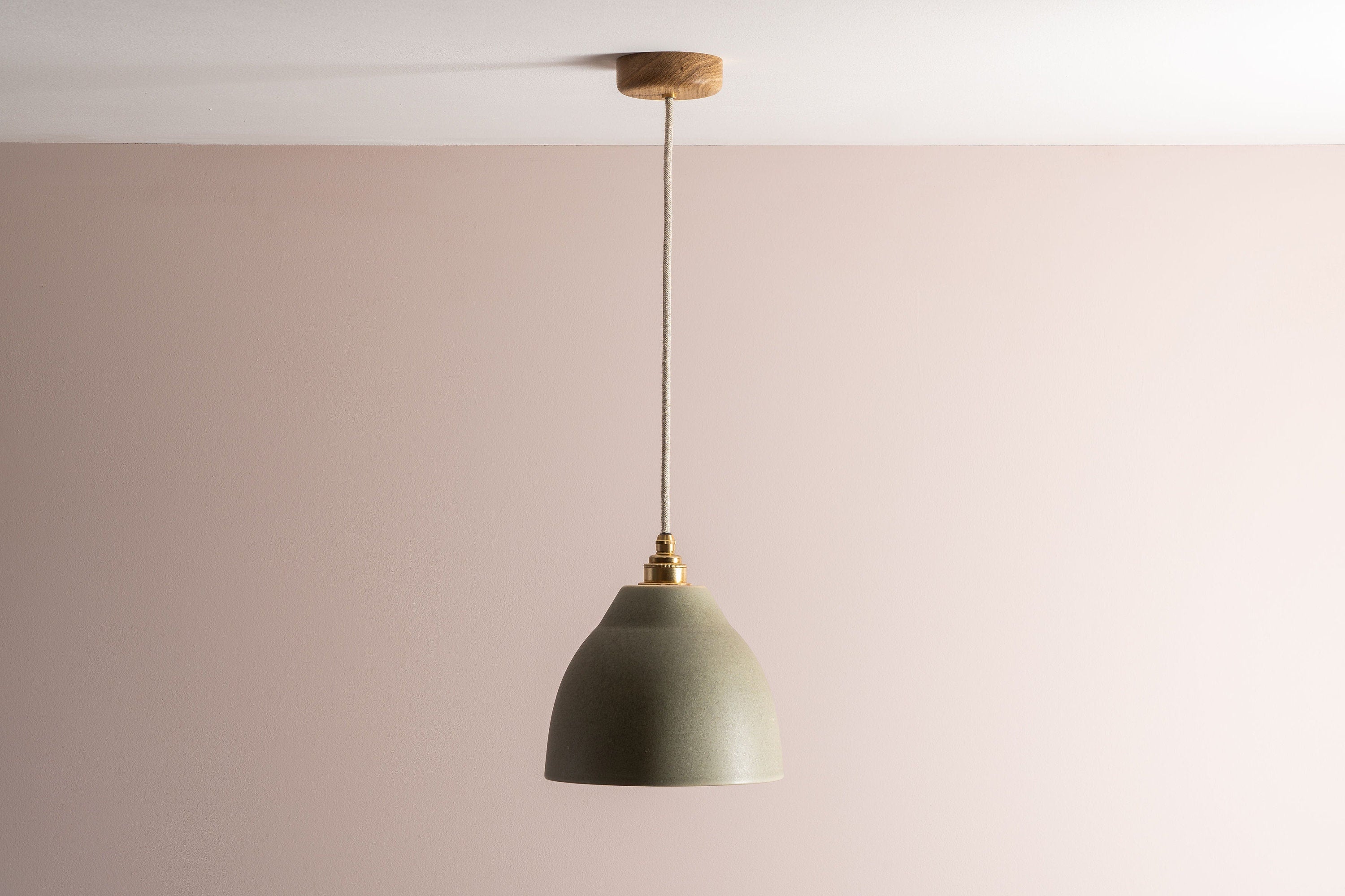 Green Element Pendant Light in Ceramic and Brass/Nickel