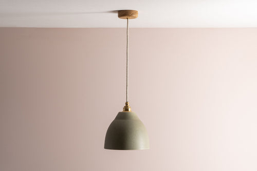 Green Element Pendant Light in Ceramic and Brass/Nickel by StudioHaran