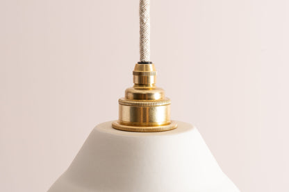 White Element Pendant Light in Ceramic and Brass/Nickel by StudioHaran
