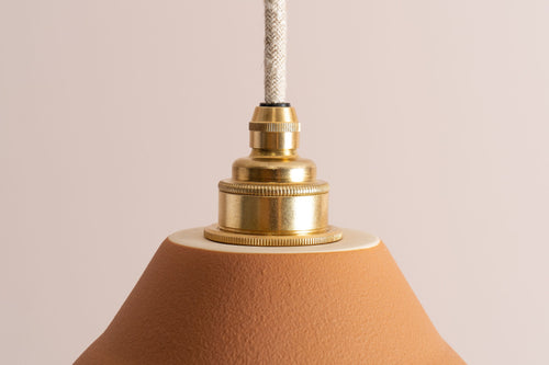 Terracotta Element Pendant Light in Ceramic and Brass/Nickel by StudioHaran