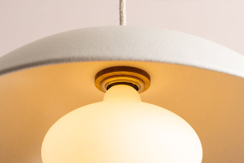 White Dusk Ceramic Lamp Shade and Pendant Set by StudioHaran