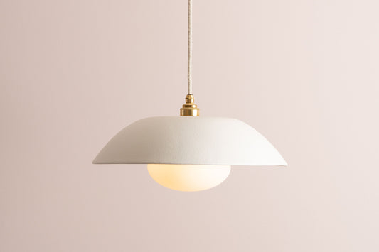 White Dusk Ceramic Lamp Shade and Pendant Set by StudioHaran