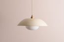 Speckled Cream Gloss Dusk Ceramic Lamp Shade and Pendant Set by StudioHaran