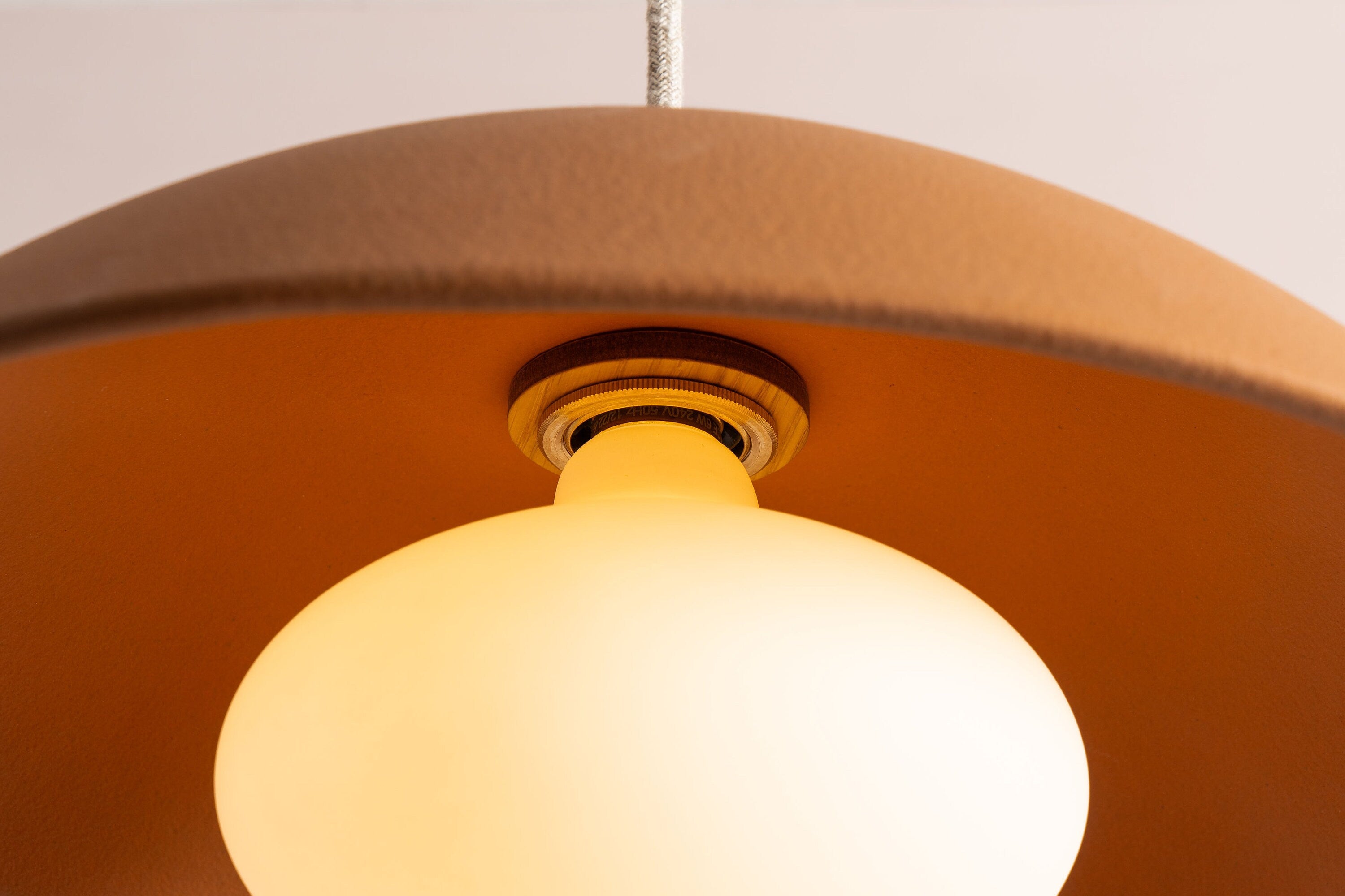 Terracotta Dusk Ceramic Lamp Shade and Pendant Set by StudioHaran