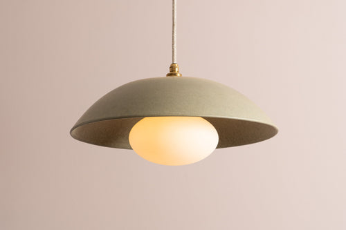 Green Dusk Ceramic Lamp Shade and Pendant Set by StudioHaran