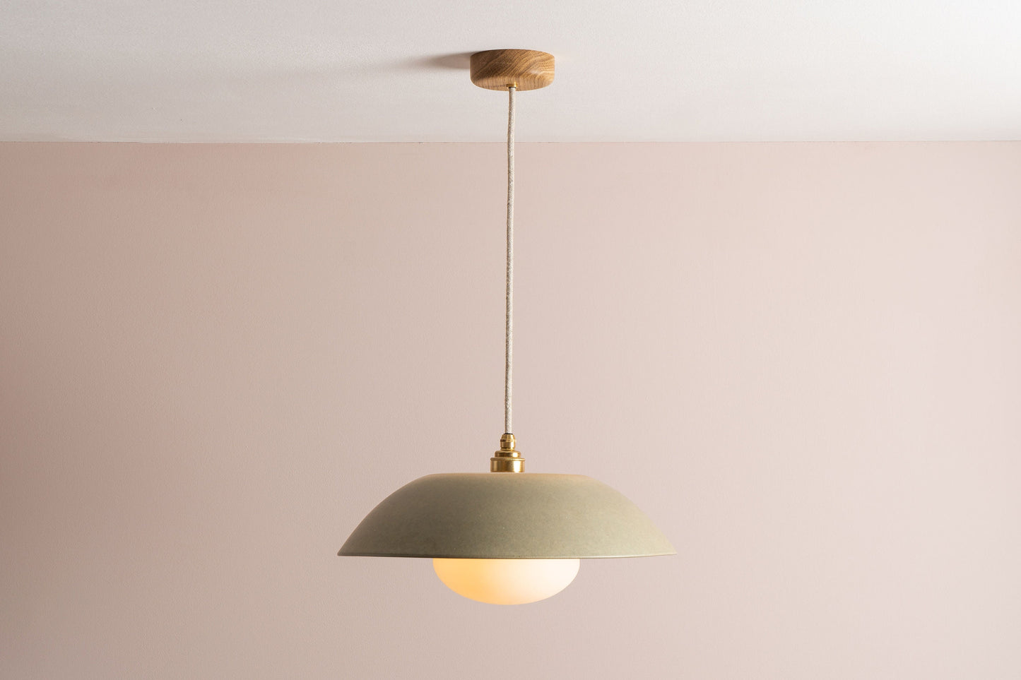 Green Dusk Ceramic Lamp Shade and Pendant Set by StudioHaran
