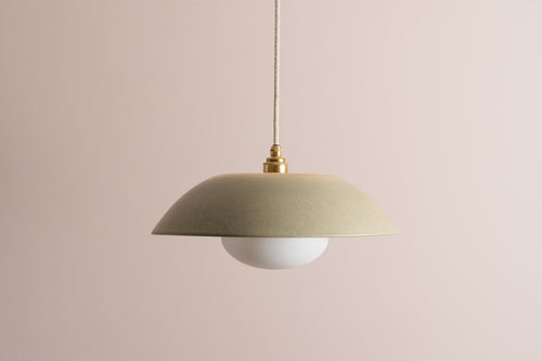 Green Dusk Ceramic Lamp Shade and Pendant Set by StudioHaran