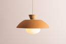 Terracotta Dawn Pendant Light in Ceramic and Oak by StudioHaran