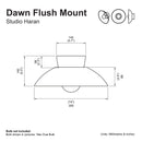 Green Dawn Flush Mount Ceiling Light in Ceramic and Oak by StudioHaran