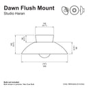 Dawn flush ceiling light in ceramic and oak with a blue and white gloss glaze by StudioHaran