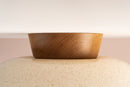Speckled Cream Gloss XL Dawn Flush Mount Ceiling Light in Ceramic and Oak by StudioHaran