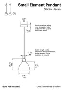 Element pendant light in ceramic and oak - small: blue and white by StudioHaran