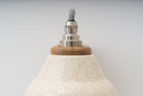 Speckled Cream Gloss Right-Angle Element Wall Light in Ceramic and Oak by StudioHaran