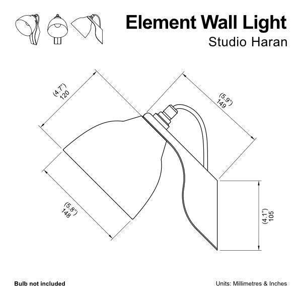 Blue and White Element Oak and Ceramic Wall Light by StudioHaran