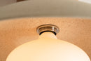 Speckled Cream Matt Dawn Flush Mount Ceiling Light in Ceramic and Oak by StudioHaran