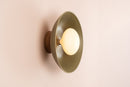 Green Dawn Wall Light Sconce in Ceramic and Oak by StudioHaran