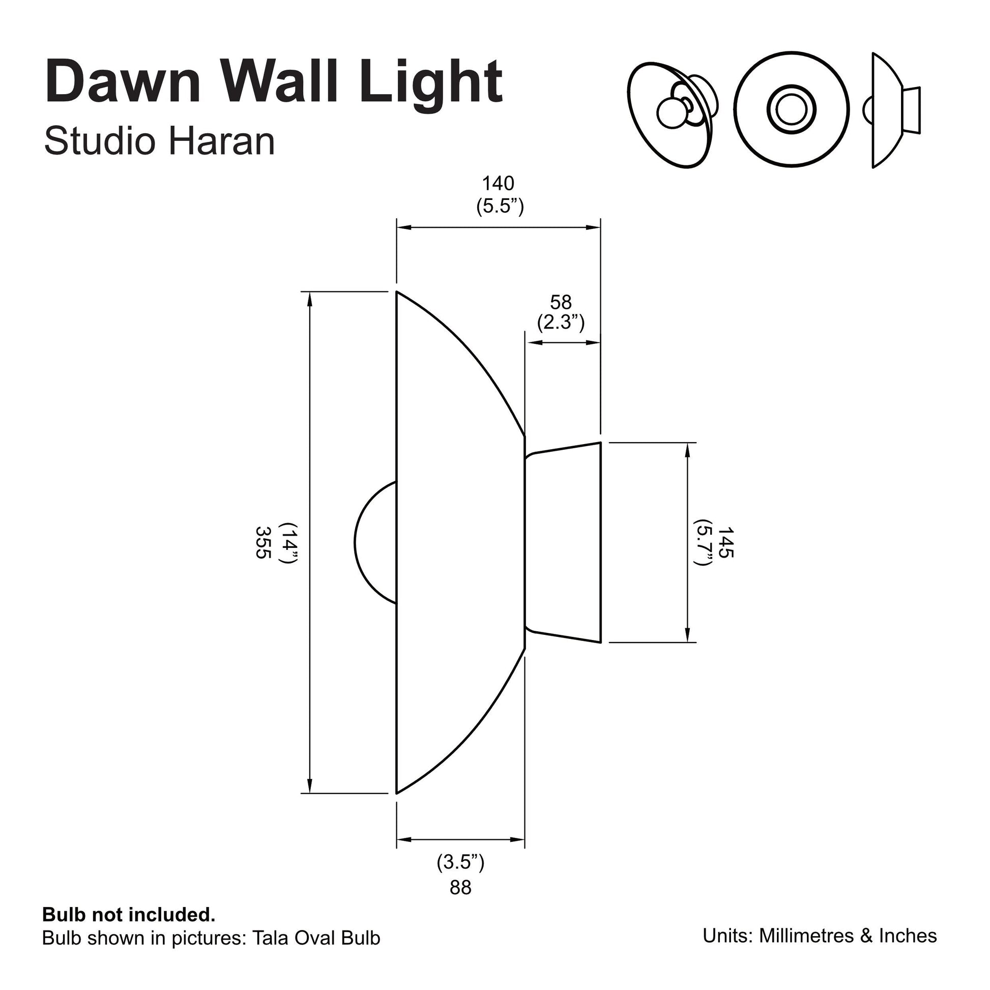 Dawn wall light/wall sconce in ceramic and oak: blue and white gloss by StudioHaran
