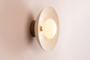 White Dawn Wall Light Sconce in Ceramic and Oak by StudioHaran