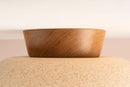 Speckled Cream Matt XL Dawn Flush Mount Ceiling Light in Ceramic and Oak by StudioHaran