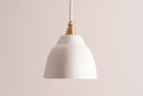 Small White Element Pendant Light in Ceramic and Brass/Nickel by StudioHaran