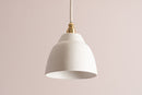 Small White Element Pendant Light in Ceramic and Brass/Nickel by StudioHaran