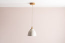 Small White Element Pendant Light in Ceramic and Brass/Nickel by StudioHaran