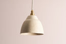Small Speckled Cream Matt Element Pendant Light in Ceramic and Brass/Nickel by StudioHaran