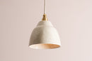 Small Speckled Cream Gloss Element Pendant Light in Ceramic and Brass/Nickel by StudioHaran