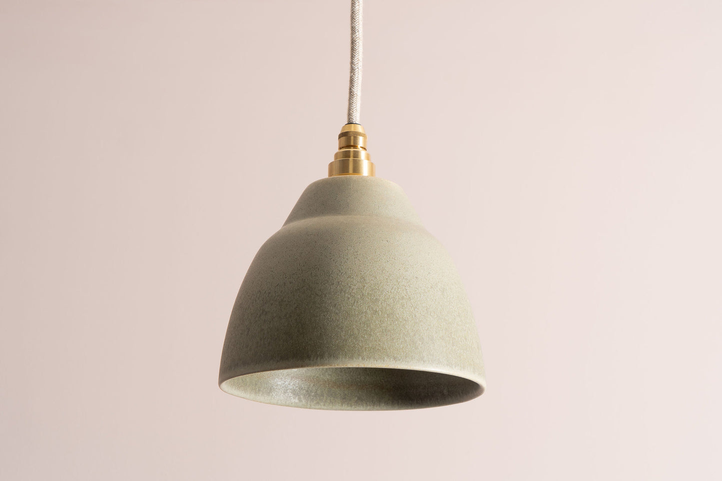 Small Green Element Pendant Light in Ceramic and Brass/Nickel by StudioHaran