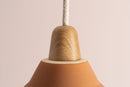 Small Terracotta Element Light in Ceramic and Oak by StudioHaran