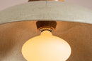 Speckled Cream Gloss XL Dawn Pendant Light in Ceramic and Oak by StudioHaran