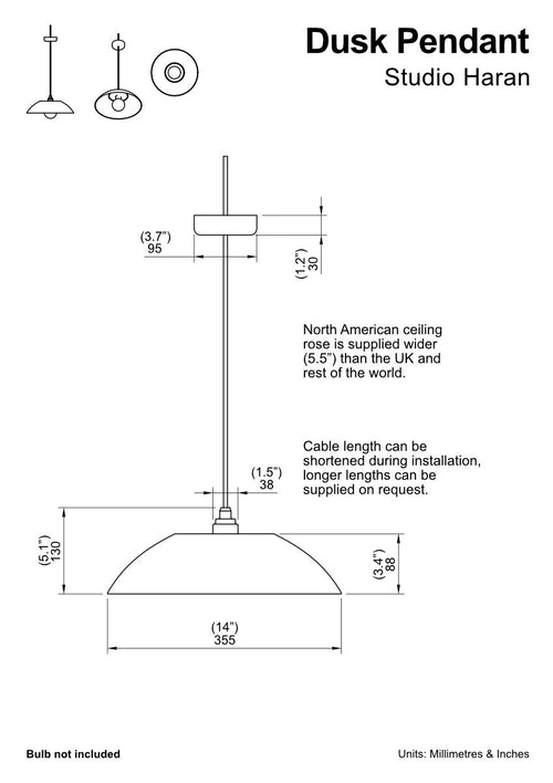 White Dusk Ceramic Lamp Shade and Pendant Set by StudioHaran