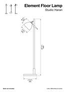 Element Floor lamp in Solid Oak Wood and Ceramic by StudioHaran