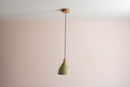 Small Green Element Light in Ceramic and Oak by StudioHaran