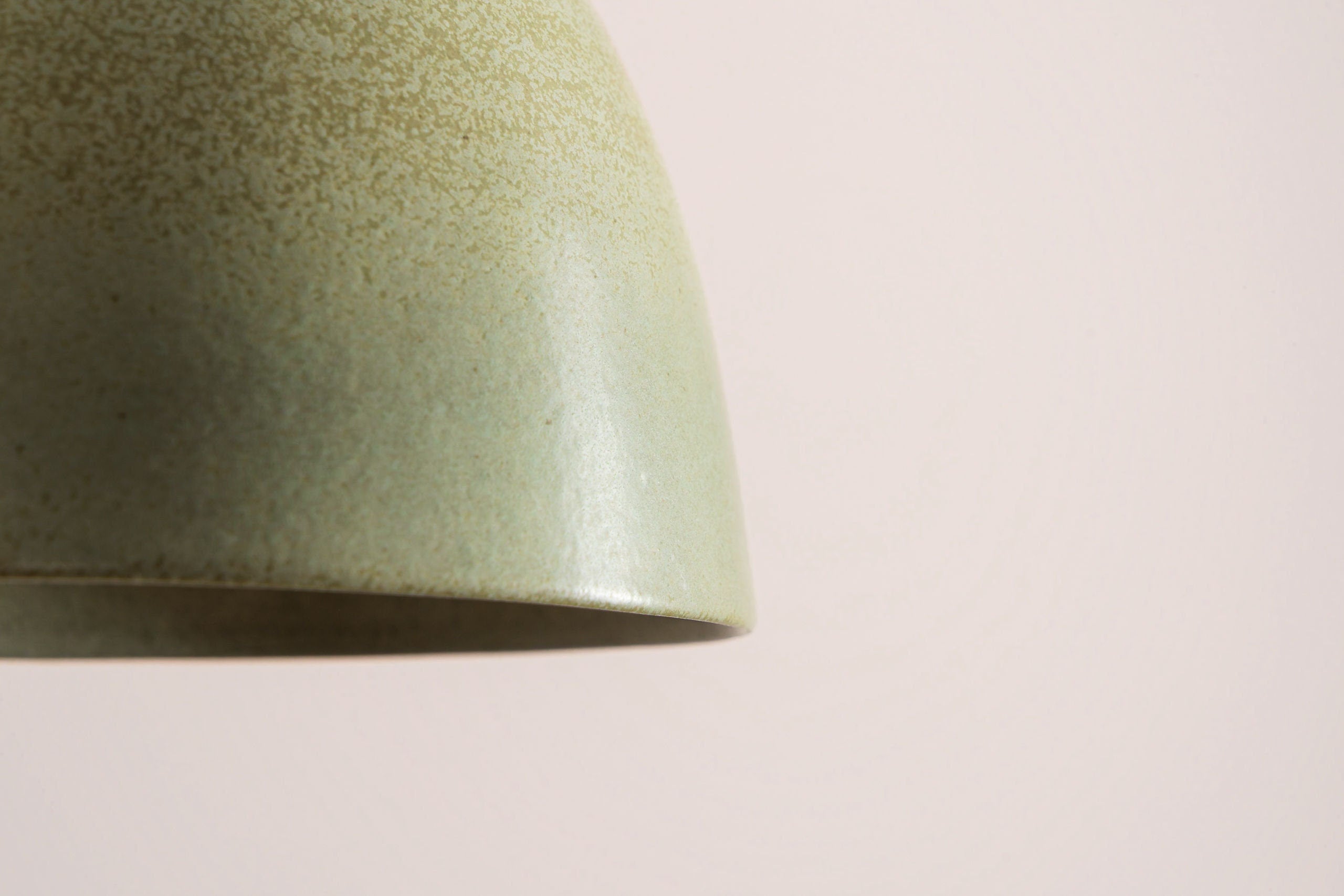 Small Green Element Light in Ceramic and Oak by StudioHaran