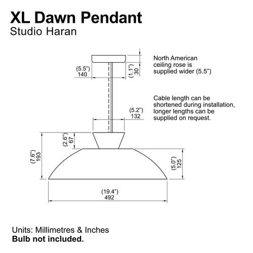 Terracotta XL Dawn Pendant Light in Ceramic and Oak by StudioHaran