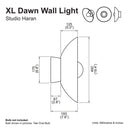 Green XL Dawn Wall Light Sconce in Ceramic and Oak by StudioHaran