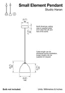 Small White Element Pendant Light in Ceramic and Brass/Nickel by StudioHaran